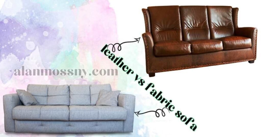 brown leather and fabric sofa
