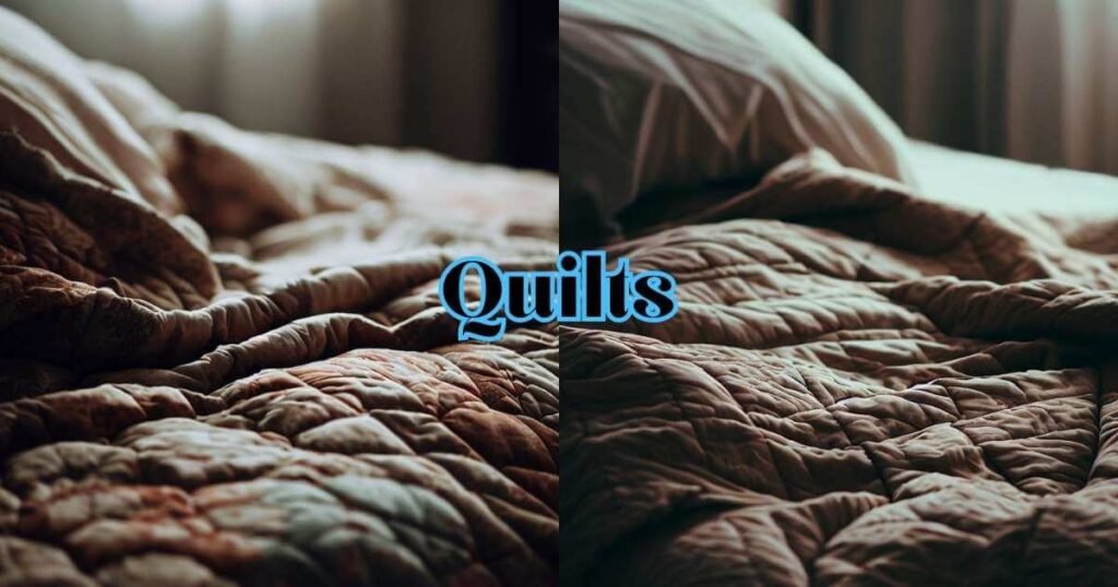 quilts on bed